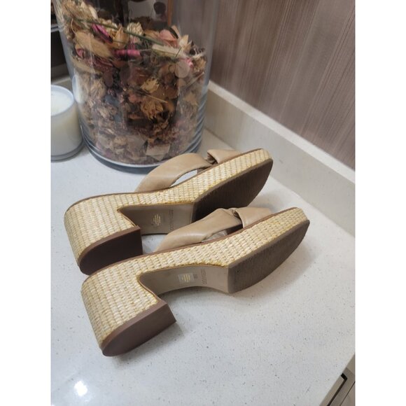 Bernardo Women’s Shoes Platform Sandals Brown Leather & Raffia - Jolie 8.5 M - Picture 5 of 8